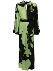 Johanna Ortiz Earthy Elegance Silk Dress Green at Farfetch